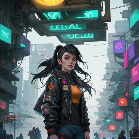 League of Legend, Akali, CyberPunk, postapocaliptico