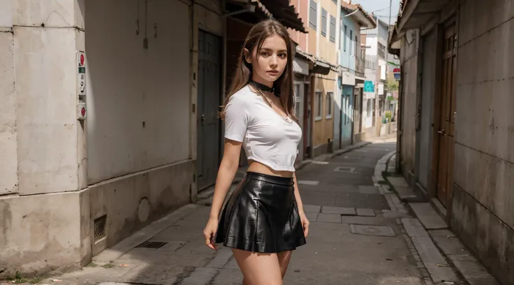 Tiro de costas, schoolgirl, menina bonita, 19 anos, loira platinada, nsfw, muito bonita, athletic, cabelos loiros, olhos azuis, red-lips, franja, usando uniforme escolar, saia plissada cinza clara muito curta, pernas grossas, pernas bonitas, cintura estrei...