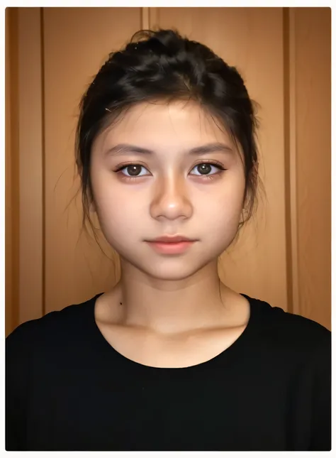 a close up of a young girl with a black shirt, photo of the girl, with accurate face, photo taken in 2 0 2 0, 19-year-old girl, student, young female face, portait photo profile picture, 18 years old, face picture, front portrait of a girl, young girl, she...