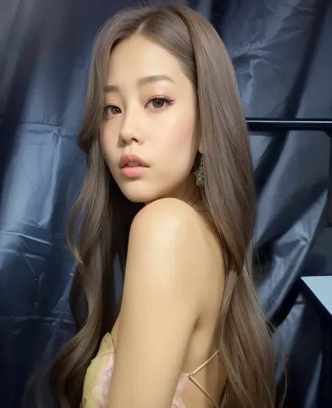 a close up of a woman with long hair wearing a pink dress, blackpink jennie, portrait of jossi of blackpink, roseanne park of blackpink, lalisa manobal, jossi of blackpink, jaeyeon nam, heonhwa choe, gongbi, headshot profile picture, korean idol, lalisa ma...