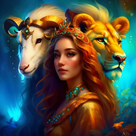 very beautiful fairy tale ram, Zodiac sign, Esotericism