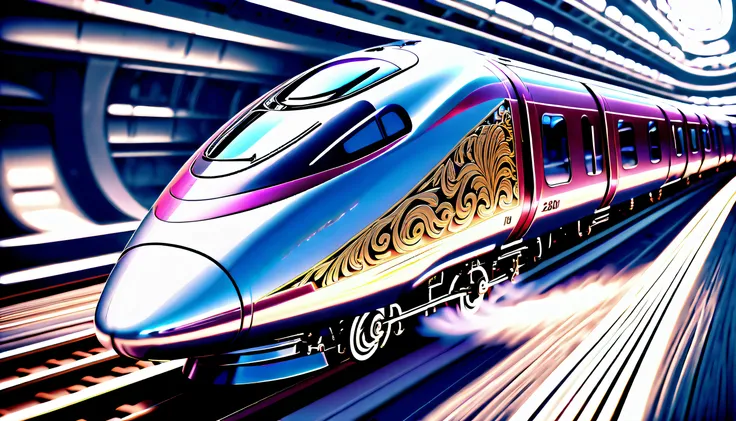 (((intricate detail futurism battle train illustration:1.6))), (((epic high_speed_line background spin:1.2))), beauty both alluring and intimidating. almond-shaped seem to hold a thousand secrets, cascades down back in waves of silk. silver and intricately...