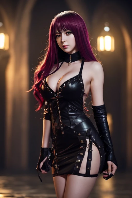 Arafed Mujer con cabello rojo y una blusa negra posando para una foto, Beautiful succubus, succubus, succubus in tight short dress, cinematic goddess close shot, succubus | medieval, Hermosa y elegante reina demonio, Intrincado estilo CGI de anime adornado...