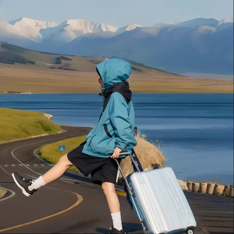 blue suitcase