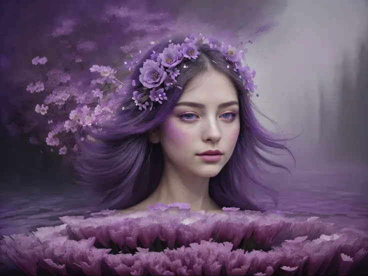 Deep purple, a rich and captivating hue that exudes a sense of depth and mystique. In this stunning oil painting, the deep purple unfolds like velvet petals on a blooming flower, creating a mesmerizing visual feast for the eyes. Each brushstroke is meticul...