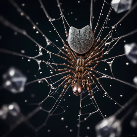 Spider covered in crystals