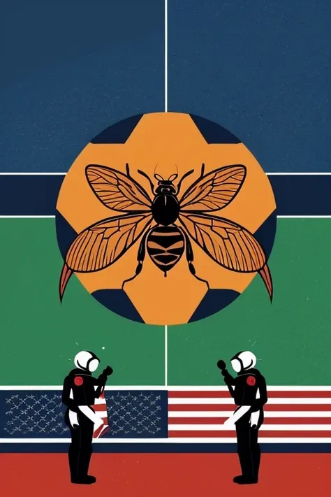 Flag design of a republic ruled by worker ants and soldier wasps