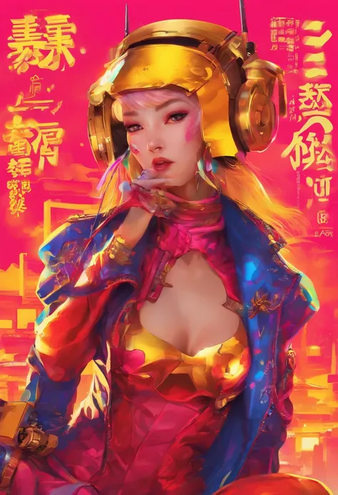 Red and gold tones、Vibrant colors、((​masterpiece)))、(((top-quality)))、((ultra-detailliert))、(A hyper-realistic)、(highly detailed CGillustration）、Official art、magic city shanghai、Decadent、Madame Papillon、matchless beauty、Fans、Gorgeous cheongsam、jewely、Perfe...