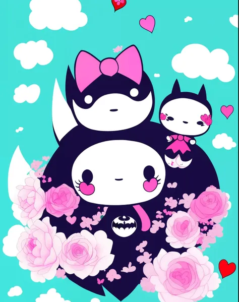 1 kuromi and 1 batman as lovers sanrio aesthetic