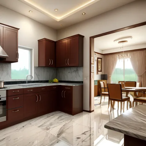 Luxurious marble floor kitchen fully furnished