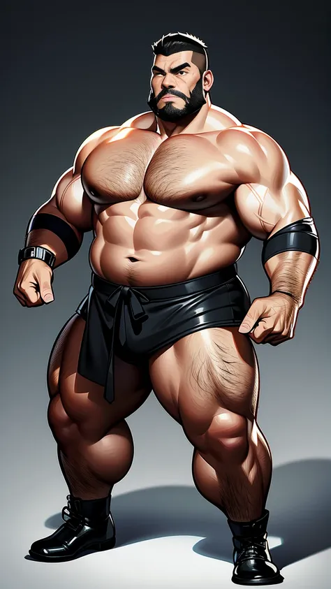 the only person，male people，Muscle wrestler，musculous，Stout wrestler，Asian people，jpn，Uncles，60-year-old middle-aged man，Short hair details，Short hair details，Wrestling boots，Full body like，Panorama characters，WWE ring，WWE American professional wrestling，s...