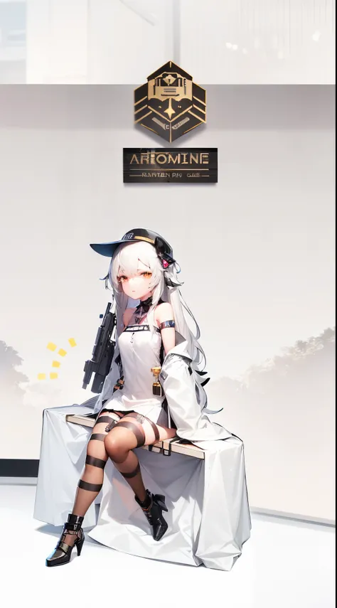 anime girl with a gun and a hat sitting on a desk, fine details. girls frontline, m4 sopmod ii girls frontline, from girls frontline, girls frontline style, azur lane style, girls frontline, girls frontline cg, girls frontline universe, from the azur lane ...