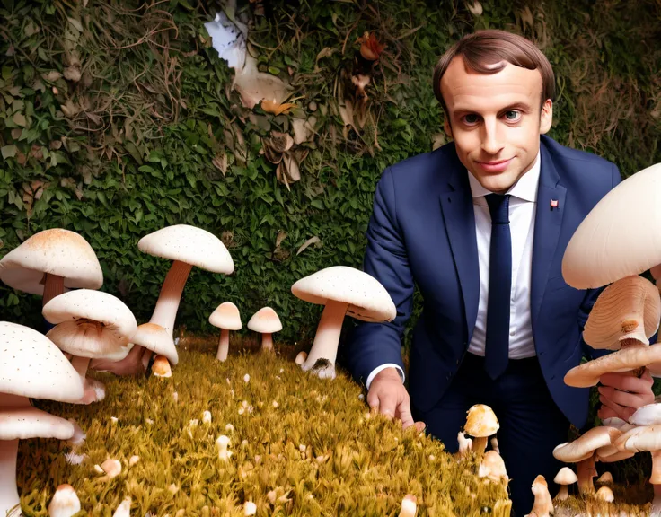 Emanuel Macron who manages the mushrooms hallucinogens