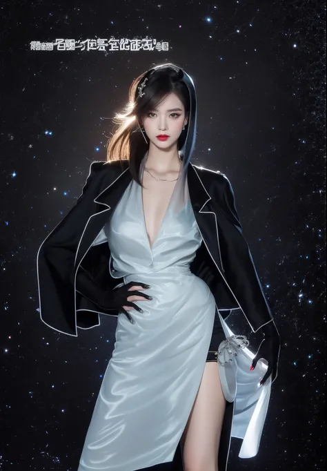 (8K，The highest image quality，hight resolution，full body Esbian，动态照明，Faraway view)Black Volcano Royal Princess Costume，appearance, makeup, Clothes should express unique and mysterious temperament。Here are some tips and details，Please help me create this im...