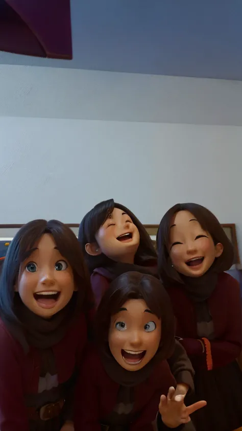 Four friends laughing