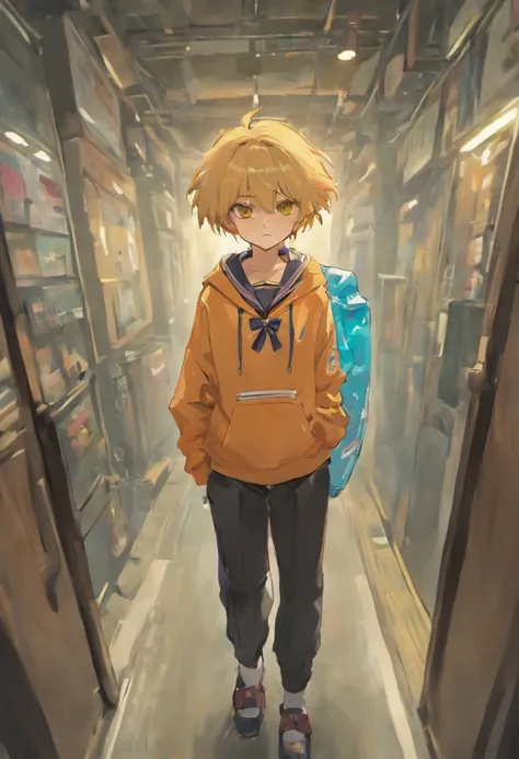 adolable，boy，a sailor suit，shorter pants，anime，in style of hayao miyazaki