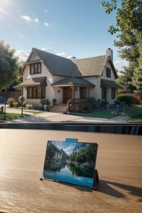 (best quality,4k,highres,masterpiece:1.2),ultra-detailed,(realistic,photorealistic,photo-realistic:1.37),Tom Whalen style,(3D rendered:1.1) house,(beautiful detailed:1.1) tree,(scientific illustration:1.1) style,distilled forms,(small,subtle) core,(rich,de...