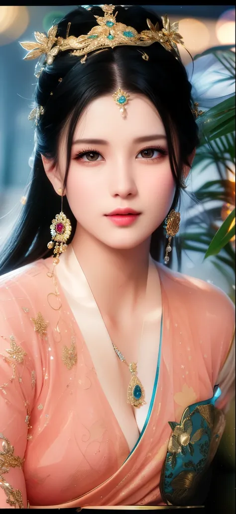 best quality, masterpiece, highres, 1girl,china dress,hair ornament,necklace, jewelry,Beautiful face,upon_body, tyndall effect,photorealistic, dark studio, rim lighting, two tone lighting,(high detailed skin:1.2), 8k uhd, dslr, soft lighting, high quality,...