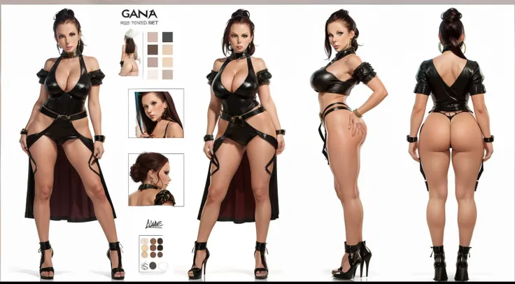 Gianna Michaels, Female original character reference sheet adoptable, Full body,