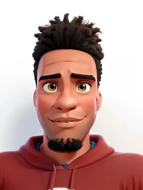 Um  homem moreno afro  estilo disney pixar, alta qualidade, melhor qualidade