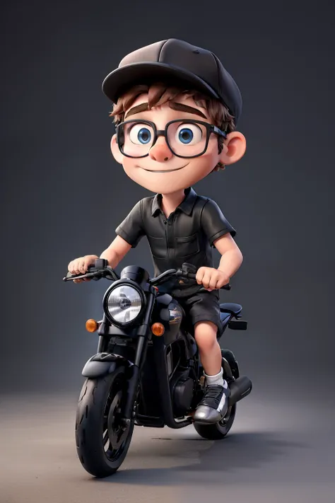 boy on a black xre motorcycle with glasses and cap backwards.