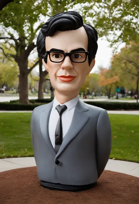 A photo of a giant, quirky sculpture in the park,original,In “Nathan for You,” Nathan Fielder portrays a character of the same name, marked by his plain, somewhat awkward appearance: often seen in a grey suit and tie, with his hair neatly combed and a pair...