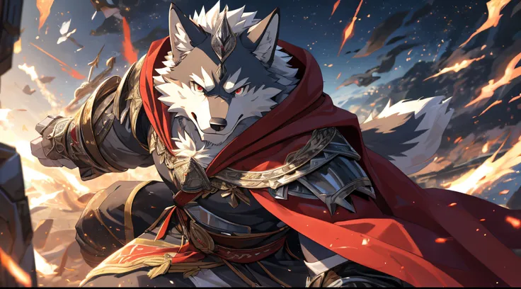 Anthro((dramatic))epic, dynamic pose, One scene of movie, An extreme perspective with a powerful composition, absurdres, magnificent picture of kemono fighting fierce battles, (ultra detailed), sharp focus, niji, eyesgod, black eye, Eyes, furry, light-whit...