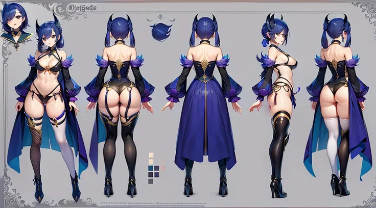 Female original character reference sheet adoptable,