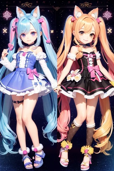 (Same character, front, side, back), (full body); 3d; cute; 3d toy art; toy art; anime style; glitter; horoscope sign Virgo; Virgin details; ♍ symbol