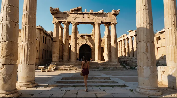 (Late classical era, ancient history:1.1) Bustling streets of ancient Athens and Sparta, (colorful marketplaces:1.2) filled with vibrant merchants and bustling crowds. (Elegant marble statues:1.1) of gods and goddesses adorn every corner, emanating a sense...