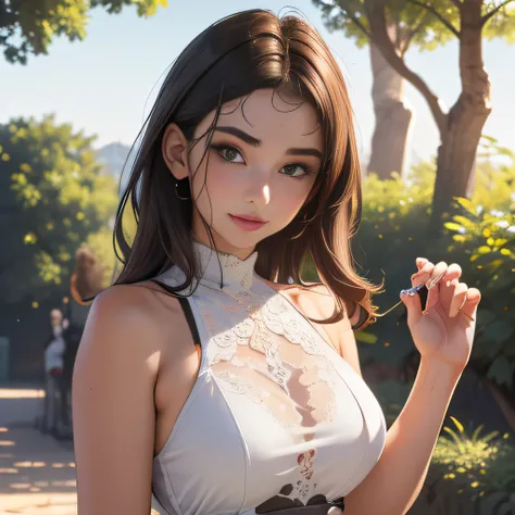 (Extremely detailed 8k wallpaper:2), (photo:2), (soigne Beautiful girl:2), (gives a lecture to friends:2), detailed (Face and eyes), (hyper realistic:1), (highly detailed:1), (epic realistic:1), rim light, (maximum details:1), cozy, (fullbody:1.3), (lookin...