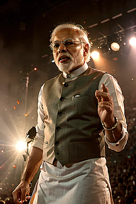 narendra modi singing on concert mic