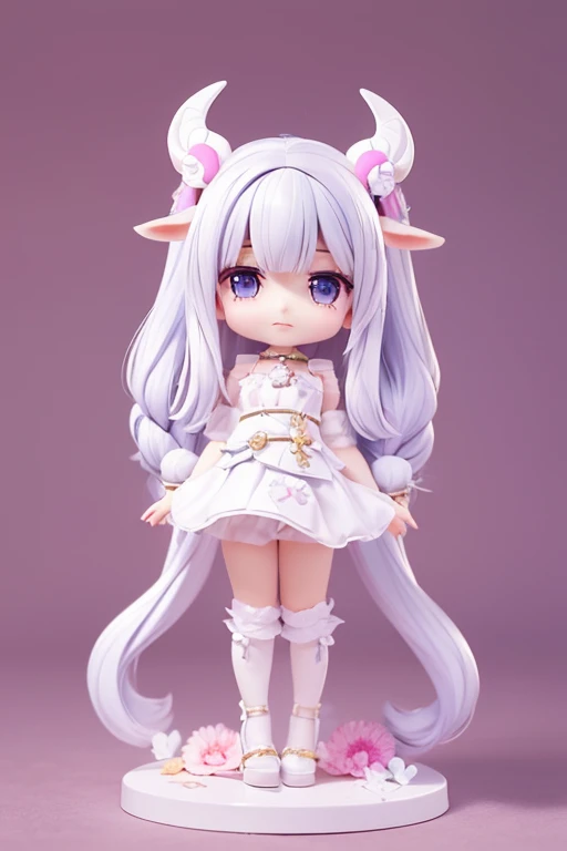 (Same character, front, side, back), (full body); 3d; cute; 3d toy art; toy art; anime style; glitter; horoscope sign Capricornus; Goat details; ♑ symbol