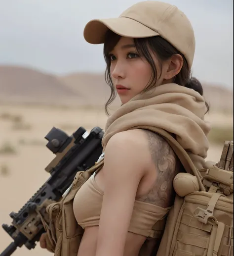 Realistic skin textures、automatic rifle、The tattoo