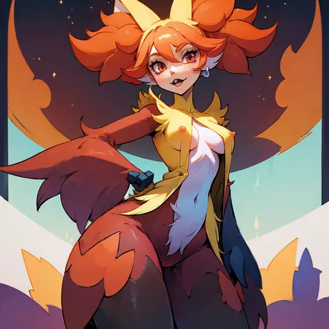 Personaje Delphox de pokemon, denuda cuerpo sexy,  (NSFW)