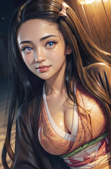 (Ultra Real), (Illustration), (High Resolution), (8K), (Very Detailed), (Best Illustration), (Beautiful Detailed Eyes), (Best Quality), (Ultra Detailed), (Masterpiece), (Wallpaper), (Detailed Face), Night Up Upper Body, Ice Cream,Long Hair,Solo,Simple Kimo...