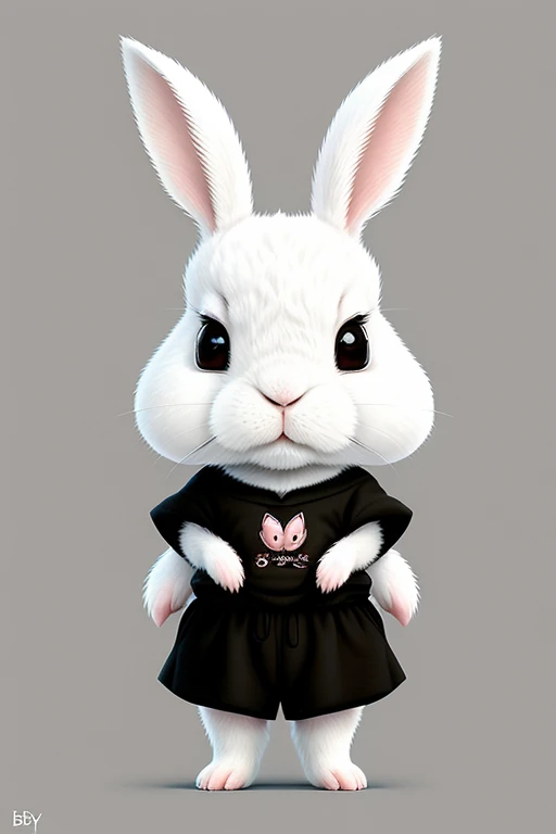 (CBSABBY:1.25), ((rabbit)),CBSABBY,kawaii, little, babe, Beautiful, Fantasy Art, devian art, trending artstation, digital art, Detailed, yam&#39;yam&#39;yam&#39;yam&#39;It&#39;s a black and white cartoon picture....., humanoide, charachter, tiny,cinematic ...