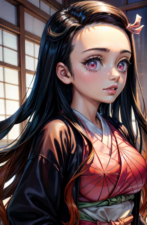 (Ultra Real), (Illustration), (High Resolution), (8K), (Very Detailed), (Best Illustration), (Beautiful Detailed Eyes), (Best Quality), (Ultra Detailed), (Masterpiece), (Wallpaper), (Detailed Face),Red Eyes, Night Up Upper Body, Ice Cream,Long Hair,Solo,Si...