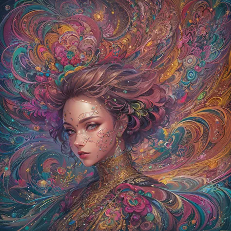 (masterpiece, top quality, best quality, official art, beautiful and aesthetic:1.2), (1girl:1.3), extremely detailed,(fractal art:1.2),colorful,highest detailed,(zentangle:1.2), (dynamic pose), (abstract background:1.5), (treditional dress:1.2), (shiny ski...