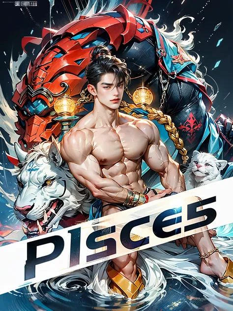 Sculpture design，人物，GK model，male people，（The whole body of the character），Expose muscles，（sexy for），（Exquisite base），The colors are bright，Lots of colors，Handsome cybernetics boy looking at camera lingerie detailed muscular reality masterpiece，musculous，T...