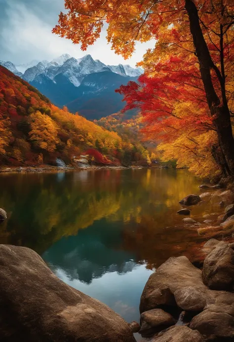 unknown mountain、Mysterious mountain、Mysterious mountain、suspicious mountain、Seven colored autumn leaves、Shining autumn leaves、Beautiful autumn leaves、Beautiful mountains