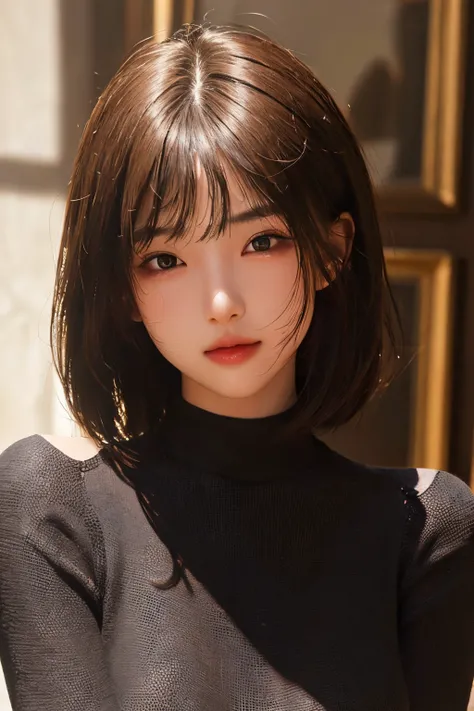 ultra high res,masterpiece,best quality,
very detailde face,detailed eyes,extremely intricate,perfect glossy shiny skins,perfect lighting,detailed lighting,dramatic shadows,ray tracing,
1girl,upper body,black sweater,looking at viewer,