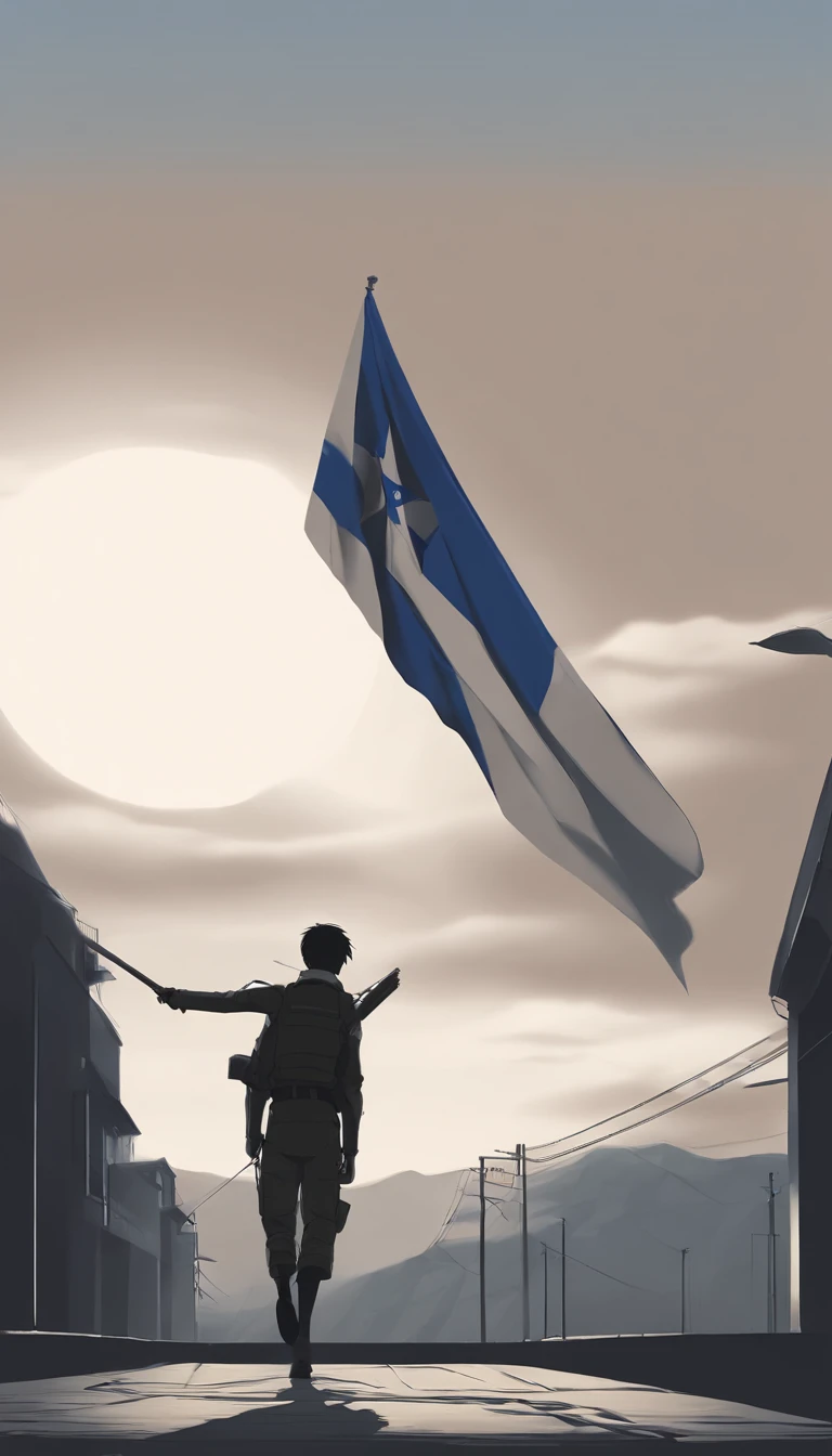 Giant carrying the Israeli flag、Attack on Titan