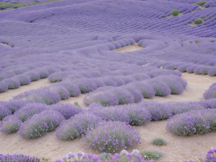 A serene field of lavender stretches as far as the eye can see, its soft, fragrant petals dancing in the gentle breeze. The image, captured in a stunning photograph, showcases the vibrant hues of purple and magenta that fill the landscape. Each cluster of ...