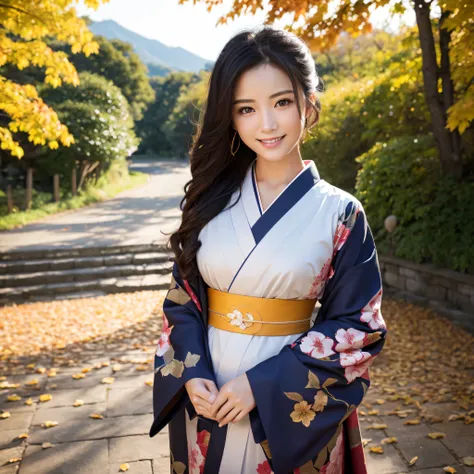 (Super beautiful woman in kimono)、((best qualtiy、8k masterpieces:1.3))、foco nítido:1.2、(ultra beautiful faces:1.0)、(shinny skin:1.0)、photos realistic、A dark-haired、Video Lighting、High-definition eyes and face、Video Lighting、Japanese actressl、from the front...