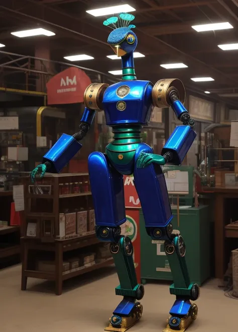 peacock robot anthropomorphic animatronic