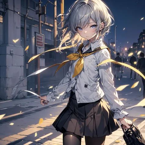 ((top quality, anime, ultra-detailed,high resolution,extremely detailed CG,unity 8k wallpaper, by famous artist, perfect anatomy, super detailed skin, cinematic lighting,)),break,(Please draw a girl walking sleepily to school. :1.3),break, 1girl, (Solo,Lol...