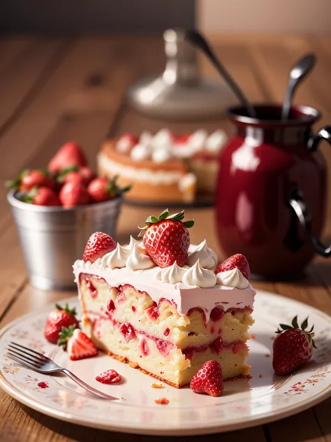 a piece of strawberry cake UHD --auto --s2