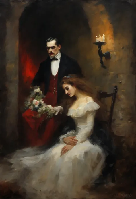 Count Dracula and his brides, Old dark castle, Victorian era