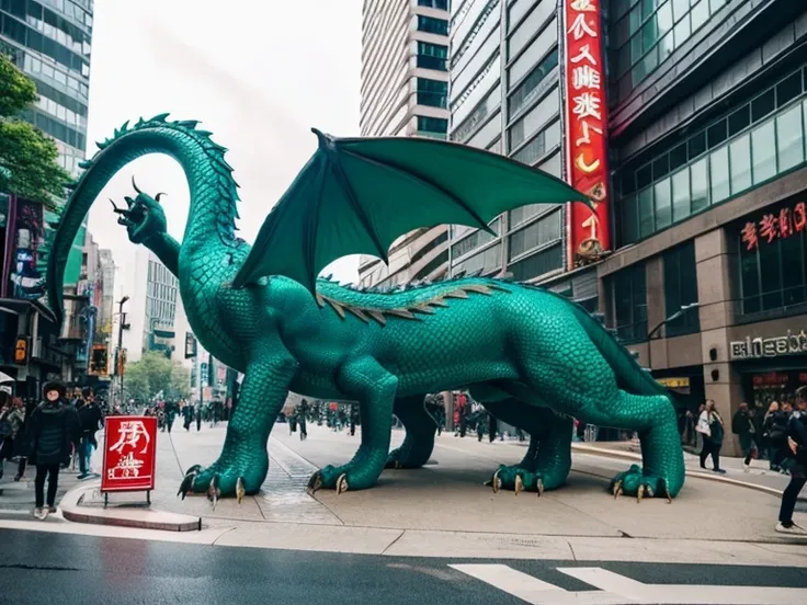 A dragon that appeared in Shibuya